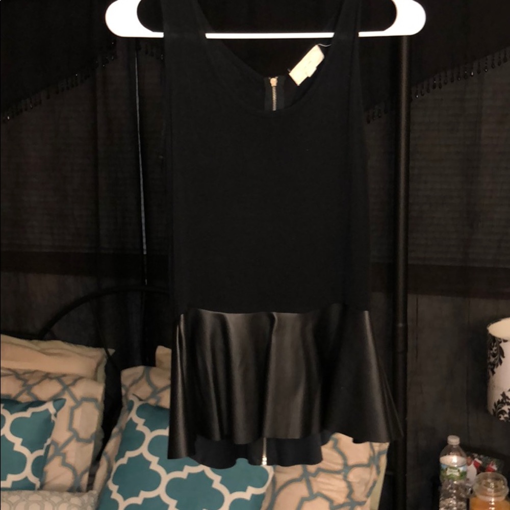 Leather baby doll tank